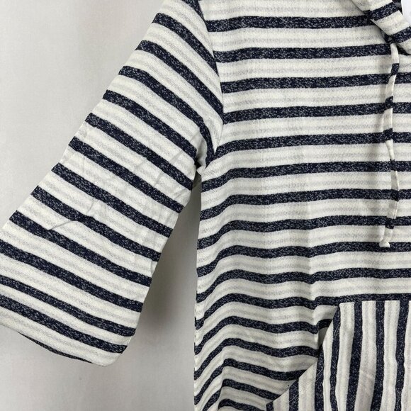 LA made Women 3/4 Sleeve Striped Pullover Sweatshirt Hooded Size M - Picture 5 of 6